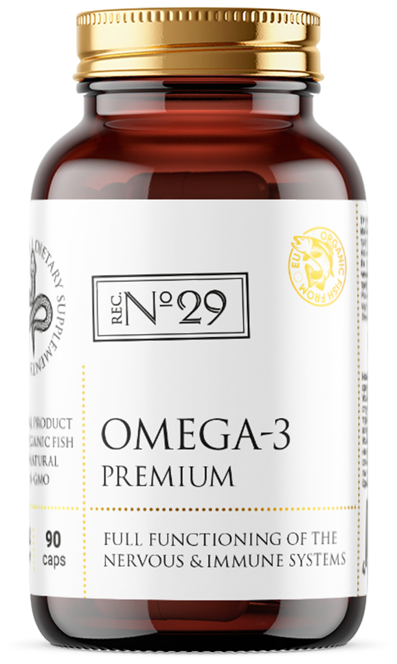 Omega-3 Premium (60) / Омега-3 Премиум / Рыбий жир высокой концентрации / Полиненасыщенные жирные кислоты (ПНЖК) ЭКП и ДКГ / БАД в стеклянной банке 60 капсул по 1620 мг