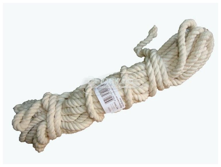 Веревка хлопчато-бумажная, диаметр 8 мм, 10 м, для белья витая узбекская, 453-015 - фотография № 3