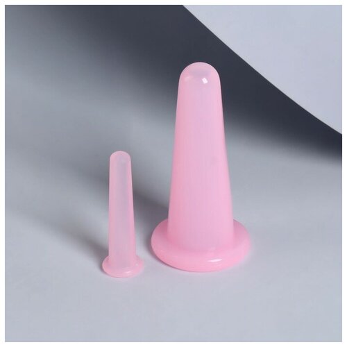 Набор вакуумных банок для массажа силиконовые d1639 см 2 шт цвет розовый 415₽