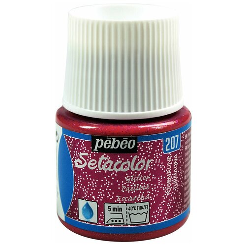 Краски и контуры по ткани PEBEO Краска для светлых тканей с микро-глиттером Setacolor 45 мл 329207 турмалин