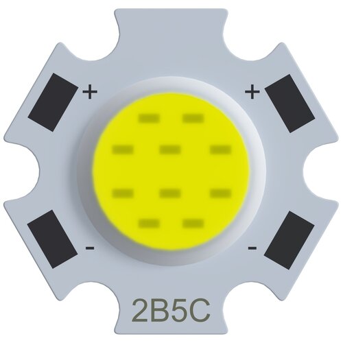 Светодиодный модуль светодиод COB матрица светодиода GSMIN 2B5C 9-12 В, 5 Вт, 240-260 мА, 500 лм, 20 мм (холодный свет 5000-6000К)