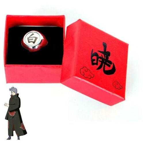 Кольцо Наруто Акацуки / Конан кольцо из металла в подарочной упаковке