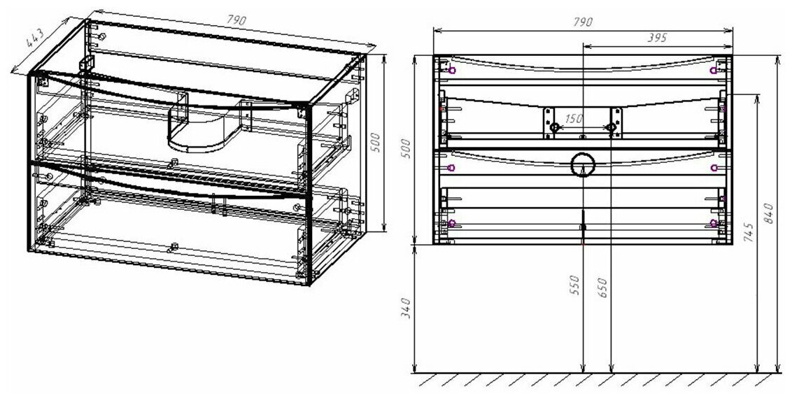 Тумба под раковину Vincea Gio 80 VMC-2G800NO SF.Oak - фото №6