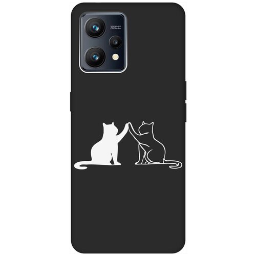 Матовый Soft Touch силиконовый чехол на Realme 9 / Рилми 9 с 3D принтом Cats W черный матовый soft touch силиконовый чехол на realme 9 рилми 9 с 3d принтом cosmocorgi черный