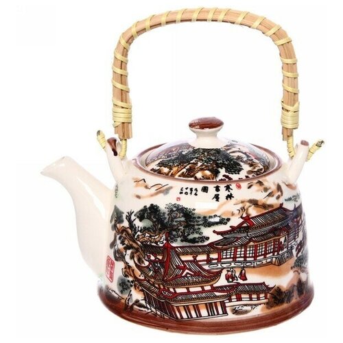 Чайник заварочный керамический 700мл с ситом «Китайская деревня»