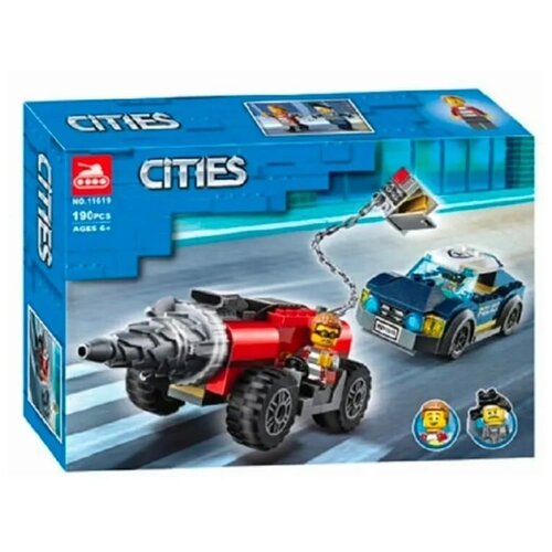 конструктор lego city 60317 полицейская погоня в банке 915 дет Конструктор/ Сити/ Город/ Полицейская погоня за бурильщиком/ 190 деталей/ 11619/ для мальчика