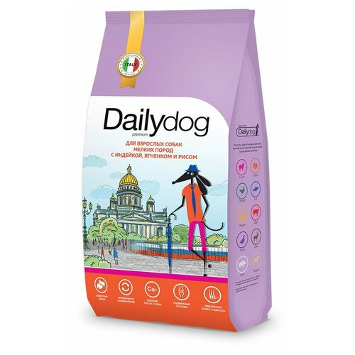 Dailydog casual корм для взрослых собак мелких пород с индейкой, ягненком и рисом 3кг GKZ , 047ДДк3GKZ (2 шт)