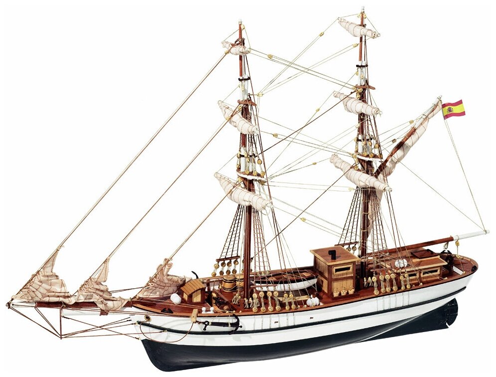 Сборная модель корабля от OcCre (Испания), бригантина Aurora, 682х200х483 мм, М.1:65