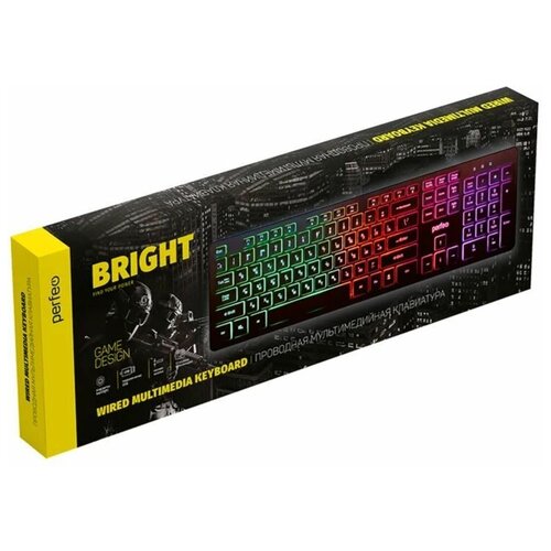 Клавиатура PERFEO PF-B4891 BRIGHT количество клавиш - 104, длина кабеля - 1,8 м, черный