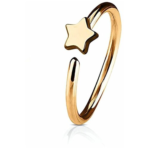 фото Пирсинг 4love4you, кольцо, в бровь, в нос, бижутерный сплав, размер 8 мм., золотой