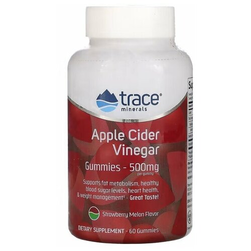 Trace Minerals Apple Cider Vinegar 500 mg 60 chew / Трейс Минералс Яблочный уксус 500 мг 60 шт