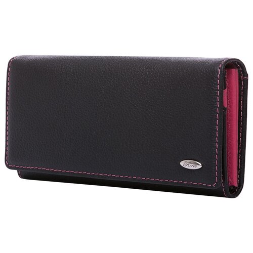 фото Кошелек forte, фактура гладкая, черный, розовый