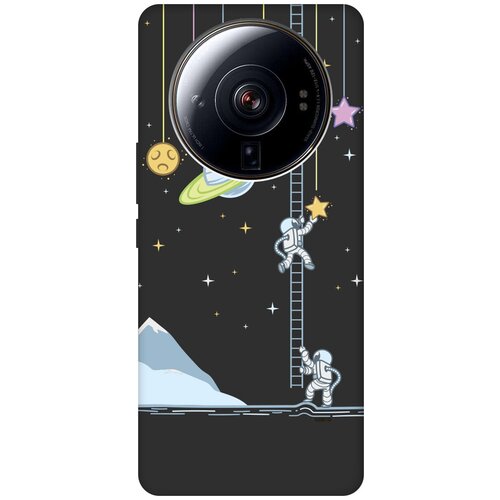 Матовый Soft Touch силиконовый чехол на Xiaomi 12S Ultra, Сяоми 12С Ультра с 3D принтом Ladder into Space черный матовый soft touch силиконовый чехол на xiaomi 13 сяоми 13 с 3d принтом ladder into space черный