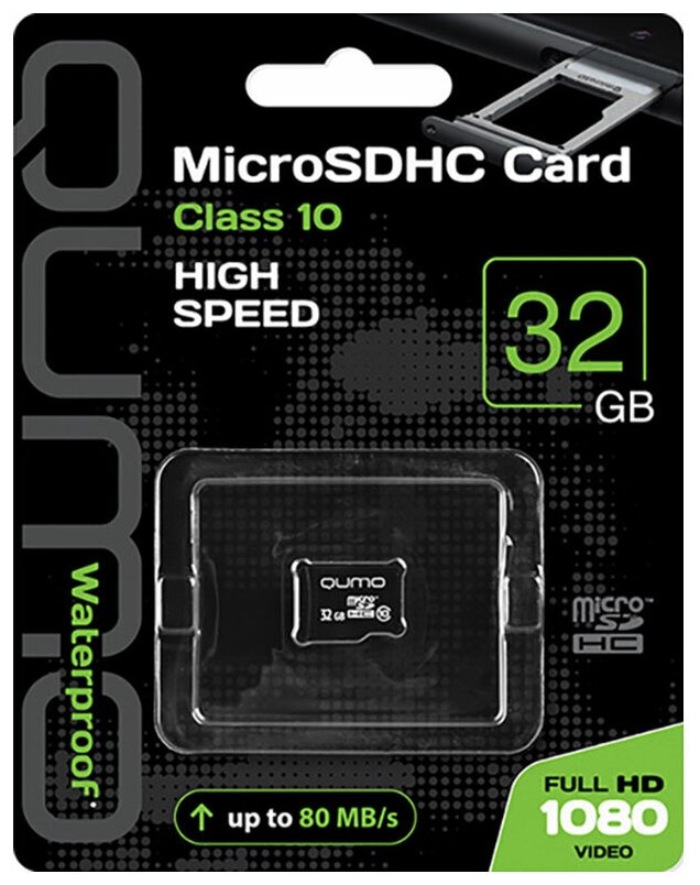 Карта памяти Qumo microSDHC 32 ГБ Class 10, V10, A1, UHS-I U1, 1 шт., черный - фото №2