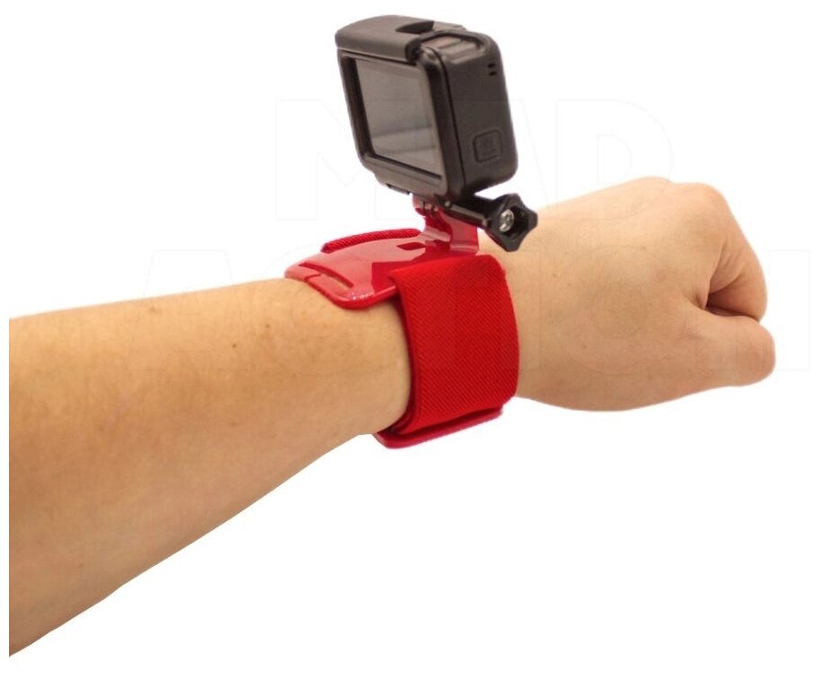 Крепление на руку Wrist strap для экшн-камер GoPro, DJI Osmo Action (красный цвет)