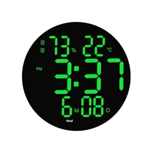 Часы, электронные часы настенные, часы электронные настенные светящиеся цифровые, часы настенные электронные цифровые, черного цвета. 25 см.