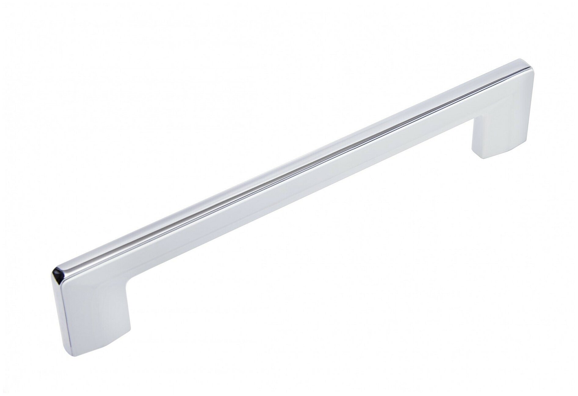 Ручка мебельная ARCADA, длина - 181 мм, установочный размер - 160 мм, цвет - белый/Хром полированный, материал-цинк-алюминий, RS285W/CP - фотография № 1