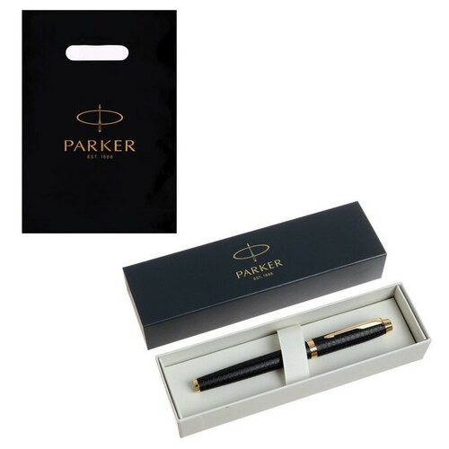 Ручка перьевая Parker IM Premium F323, Black GT F, корпус из нержавеющей стали, синие чернила (1931646), В подарочном пакете перьевая ручка parker 51 premium black gt стержень mblk blue в подарочной упаковке