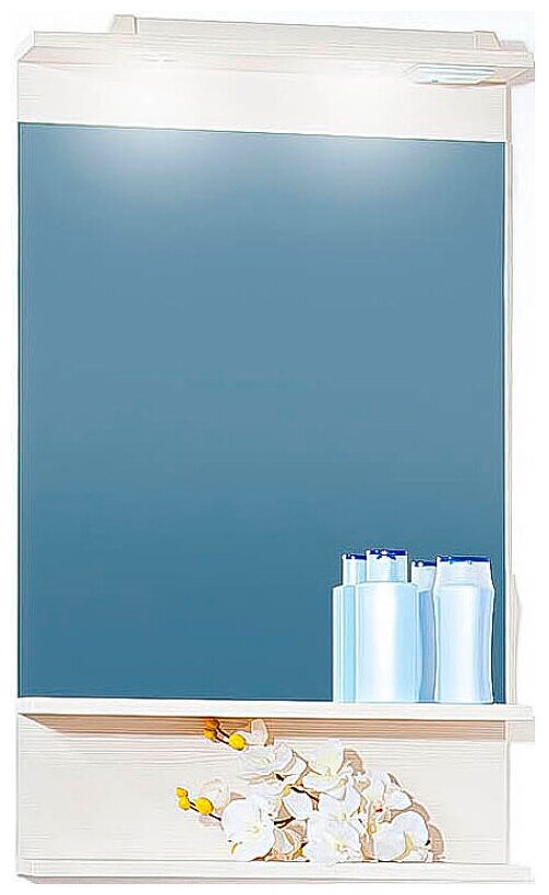 Зеркало для ванной Чили 55 Светлая лиственница - фотография № 1