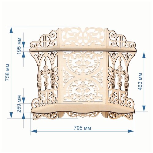 Полка для икон деревянная резная 