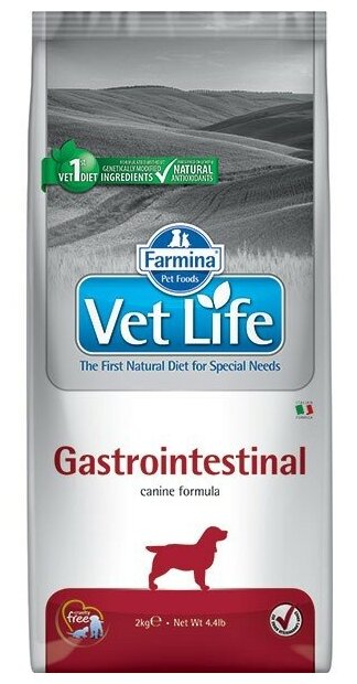 Farmina (Фармина) Vet Life Dog Gastrointestinal 2кг х 2шт при ЖКТ заболеваниях сухой для собак