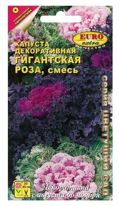 Семена цветов Капуста декоративная 'Гигантская роза' смесь 005 г