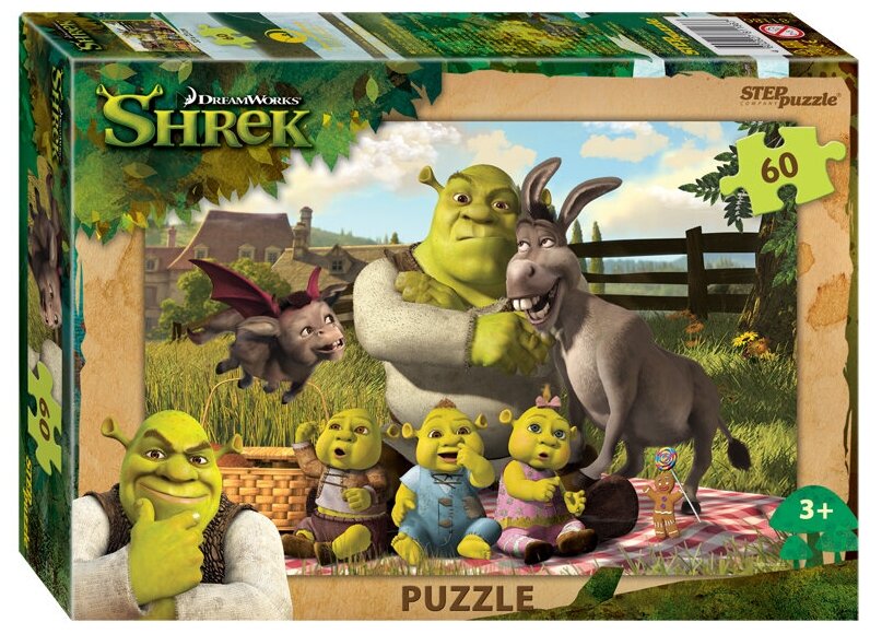 Пазл Step puzzle . Shrek. 60 деталей.