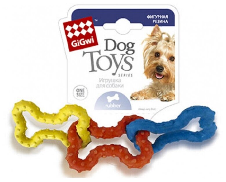 GiGwi игрушка для собак Косточки резиновые, 3 шт, 15 см - фотография № 2