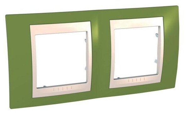 UNICA хамелеон Рамка 2-постовая горизонтальная бежевый/ фисташковый Schneider Electric MGU6.004.566