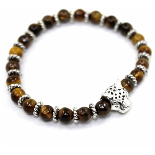 фото Handinsilver ( посеребриручку ) браслет из глянцевого камня тигровый глаз 6мм с тигром