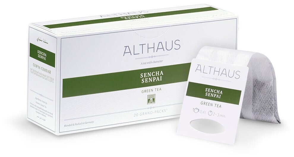 Чай зеленый Althaus Sencha Senpai Grand Pack в пакетиках для чайника, 4гр х 15шт - фотография № 2