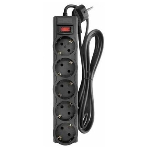 Сетевой фильтр CBR 5 Sockets 3m CSF 2505-3.0 Black PC