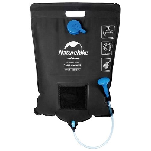 Душ переносной Naturehike 2022 Dawn Bath Outdoor Solar Shower Black NH21SJ032, 20 л, черный портативный душ solar shower bag 20 л