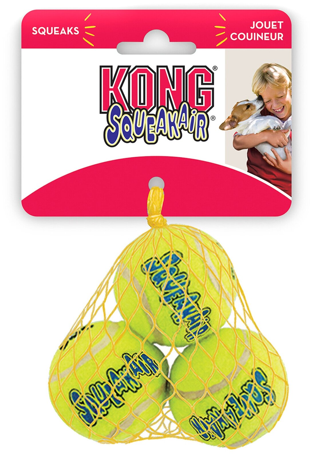 Игрушка для собак KONG "Теннисный мяч" оч.мален.4 см 3ШТ упаковка - фотография № 11