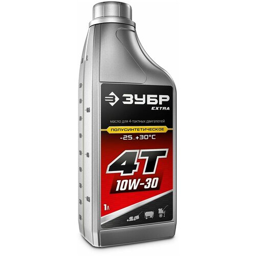 масло моторное motul 4т 10w30 0 6л 106990 ЗУБР EXTRA 4Т-10W30 полусинтетическое масло для 4-тактных двигателей, 1 л 70610-1