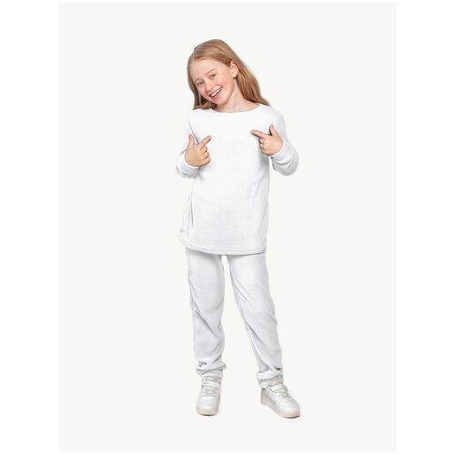 Белый флисовый костюм «просто» детский на 2 года (92 см)
