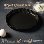 Форма для выпечки Доляна Жаклин.Рифленый круг 124665, 24 см - изображение