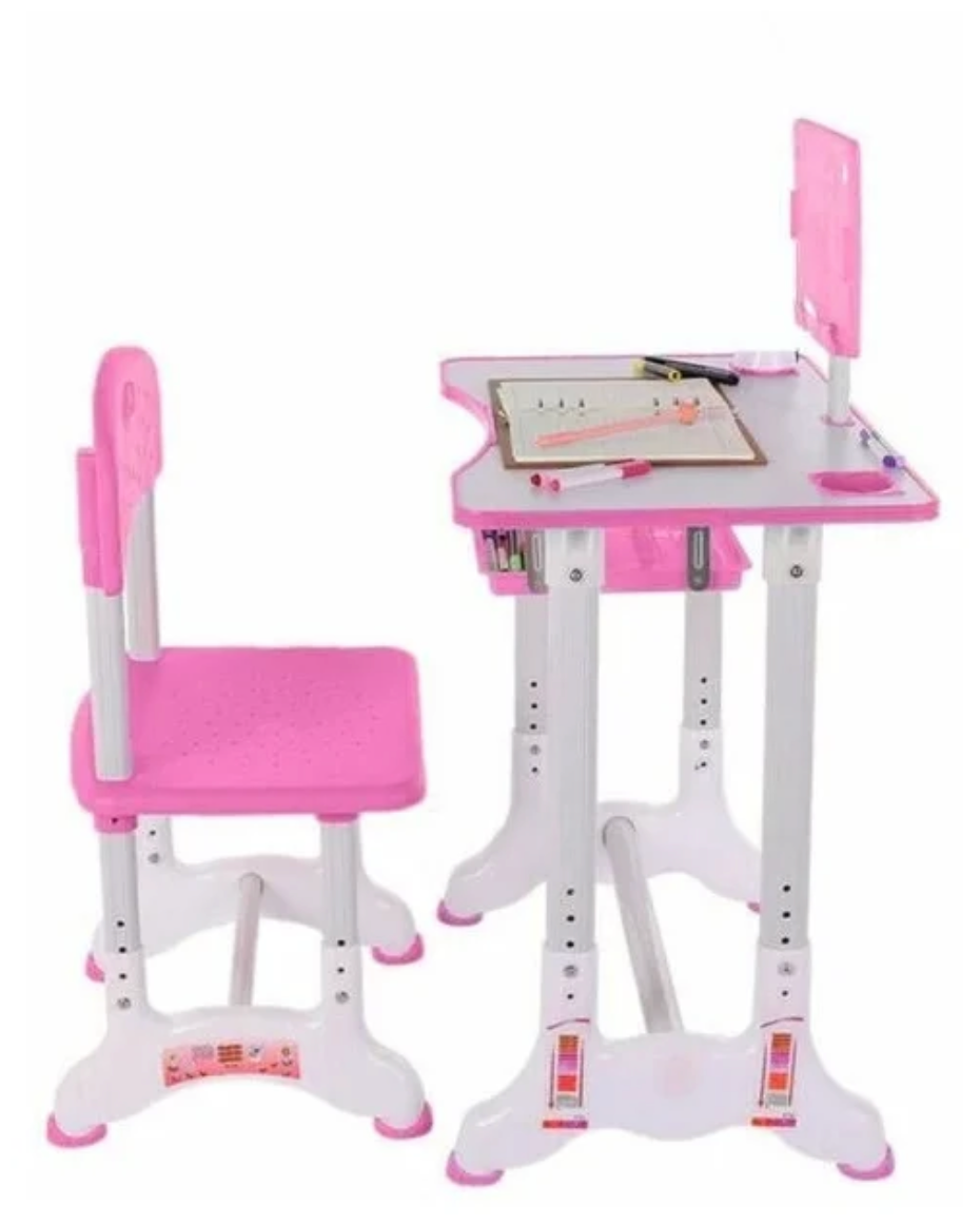 Набор детской мебели / Мебель для школы / Мебель для детей / Детский стол и стул / розовый