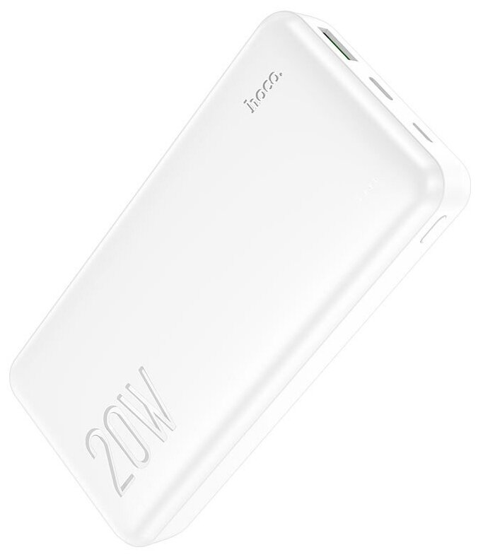 Универсальный Доп. Аккумулятор 20000mAh, J87A, HOCO, выход 1 USB (18W), 1 PD (20W), вход Micro/Type-C, белый