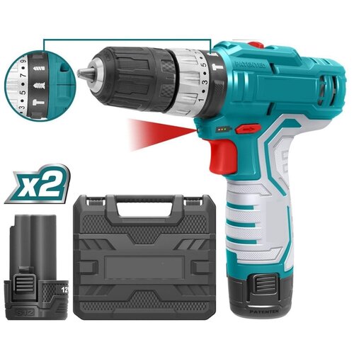 Аккумуляторная ударная дрель-шуруповерт 20 Нм Li-ion 12V 15Ah кейс 2 аккумулятора 500000₽