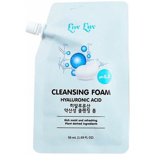 LovLuv Cleansing Foam Hyaluonic Acid Пенка с гиалуроновой кислотой 50 мл, Lov Luv, голубой  - Купить