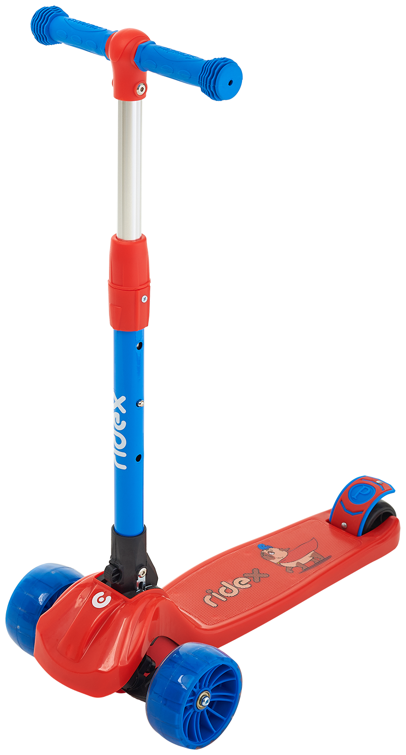 фото Без упаковки самокат Ridex 3-колесный Juicy R 120/80 мм, красный/синий