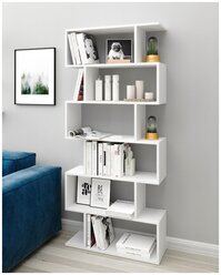 Стеллаж деревянный открытый белый напольный этажерка напольная открытая для хранения книг, предметов