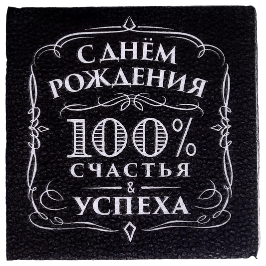 Салфетки бумажные однослойные "С днём рождения" 100% счастья, 24х24 см, набор 20 шт. 5067337 - фотография № 1