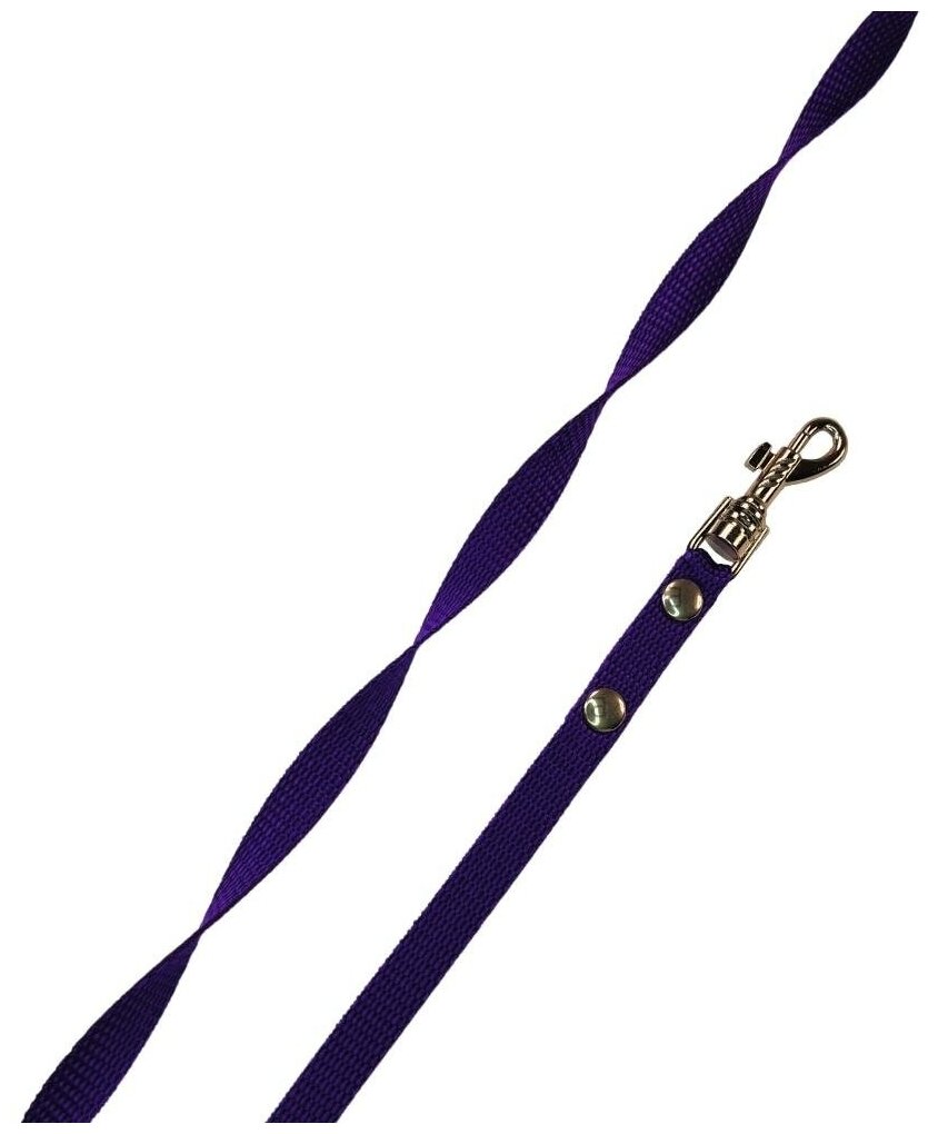 Поводок для собак и кошек нейлоновый 3 м х 10 мм фиолетовый (до 5 кг) / поводок нейлоновый с карабином / для прогулок и дрессировок собак