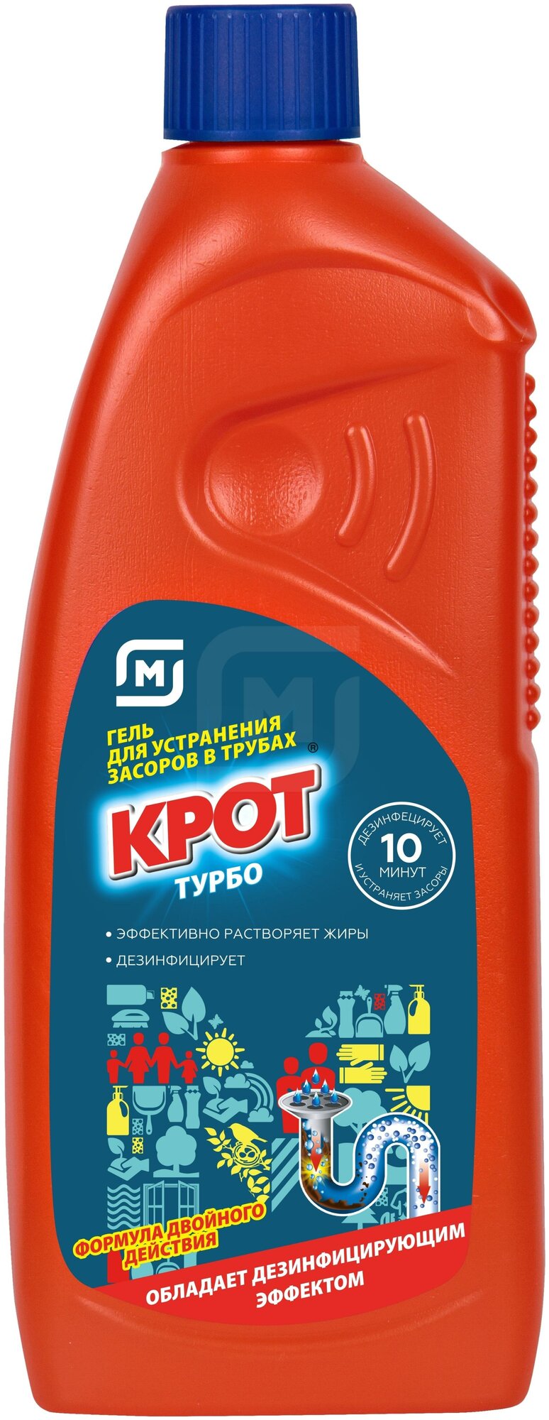 Гель для труб Турбо Крот, 1 л, 1 г, 8 шт. - фотография № 6