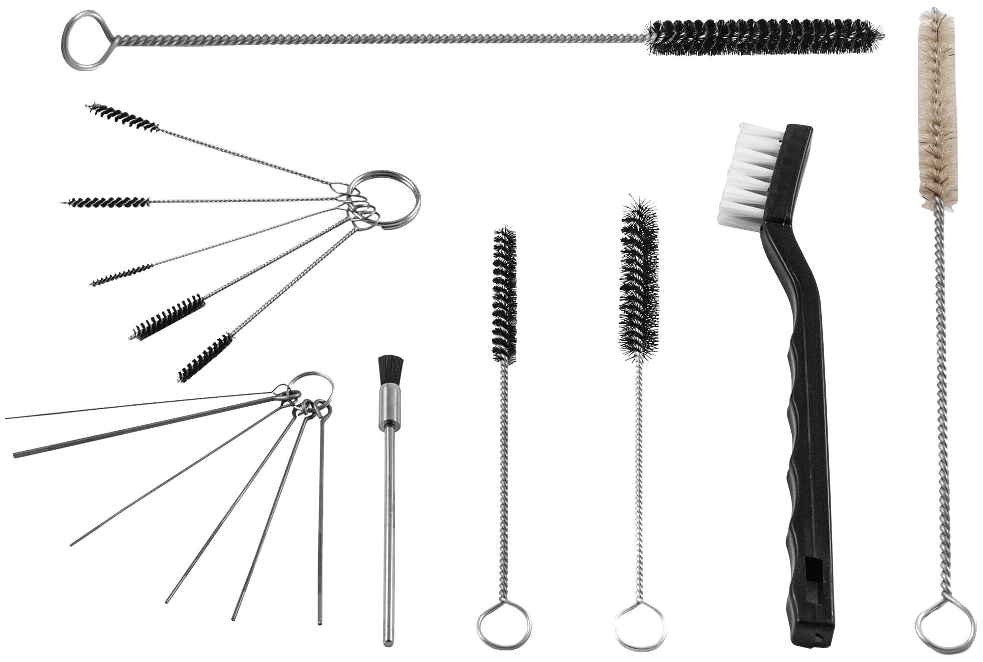 Комплект щеток мастер для чистки покрасочного пистолета "Краскопульта" 17 предметов Jonnesway