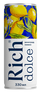 Напиток сокосодержащий Rich Dolce Лимон-Виноград 0.33л - фотография № 3