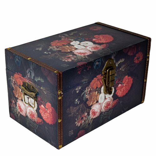 Декоративный сундук Grand forest для хранения Цветы XS: 33х19х20 см