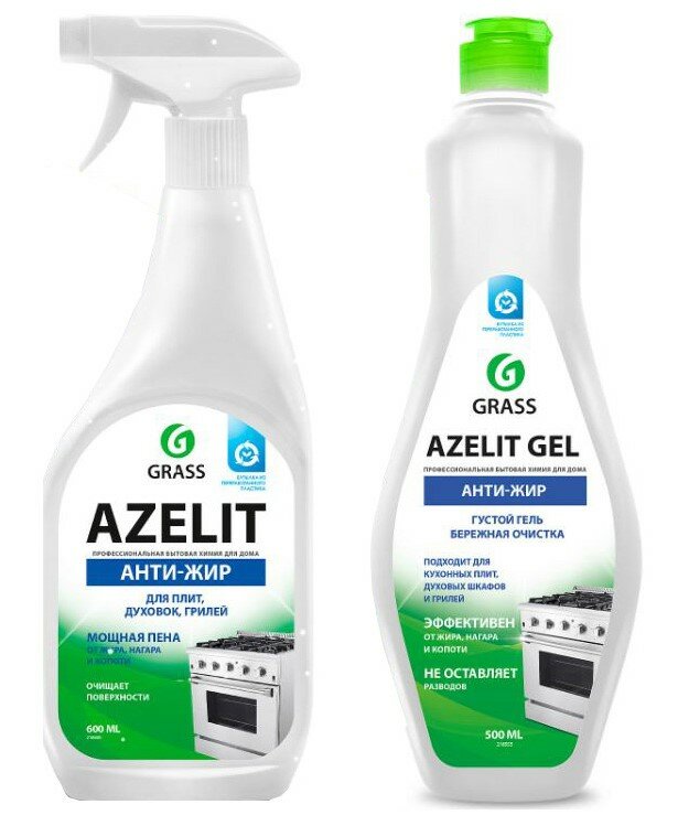 Набор GRASS Антижир Azelit 600мл + Чистящее средство для кухни "Azelit-gel" флакон 500 мл